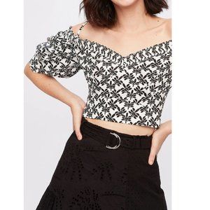 NWT Diane von Furstenberg DVF Cold Shoulder Cropped Blouse Top, US 8